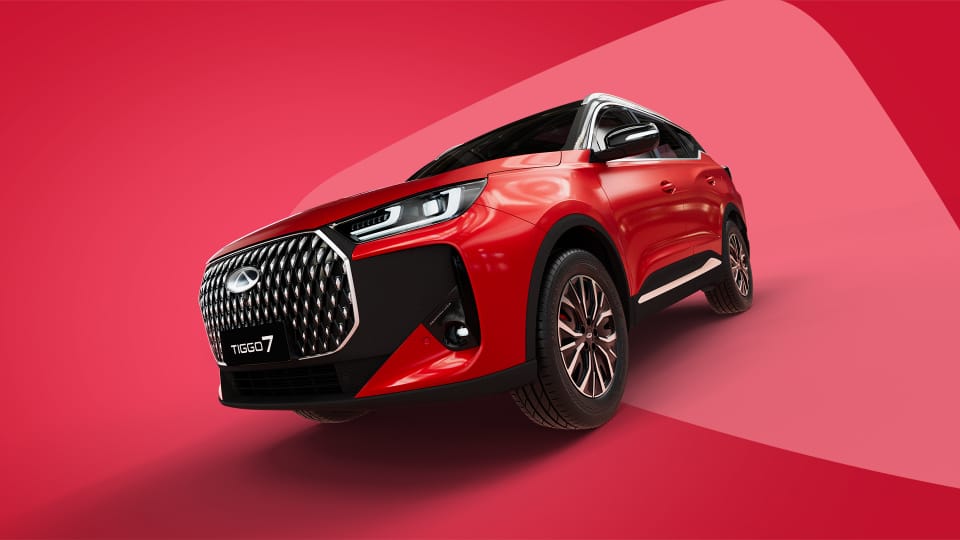 Anlged view of the Chery TIGGO 7